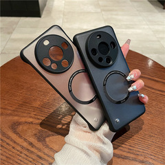 適用華為nova12pro磁吸手機殼mate60pro無邊框磨砂nova11保護殼套