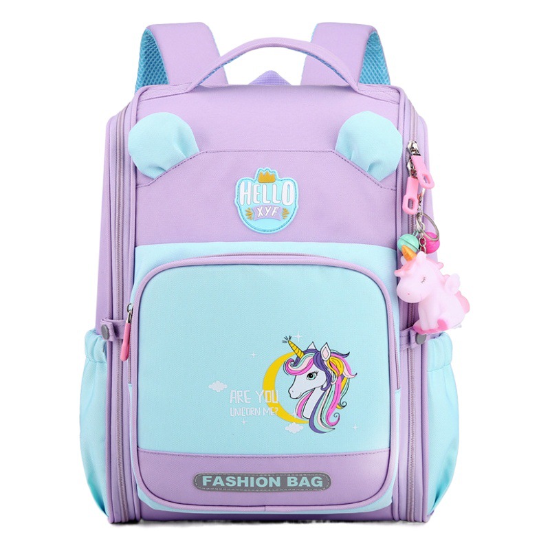 2021new mochila estudiantes de escuela primaria grado 1-4 niños y mujeres ligero de protección de la columna vertebral de una sola pieza entrega transfronteriza caliente