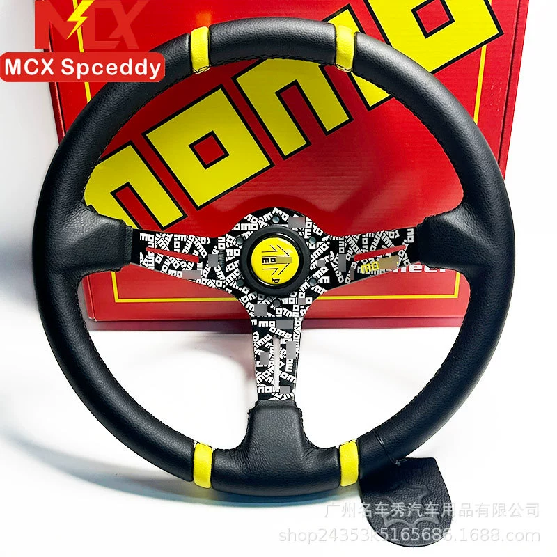 Трансграничная внешнеторговая модификация автомобиля GM 14-дюймовый руль глубокая вогнутая большая вогнутая кожаная индивидуальность