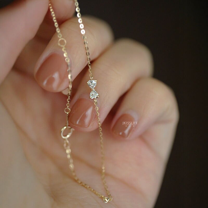 Arya knocks sweet! Copper Plated 14K Gold Fine Flash Fine Bow Inlay Fine Bracelet Japanese Gift