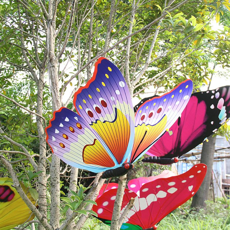 17-120CM大蝴蝶花园装饰商场吊挂蝴蝶婚庆旅游景区装饰3D仿真蝴蝶