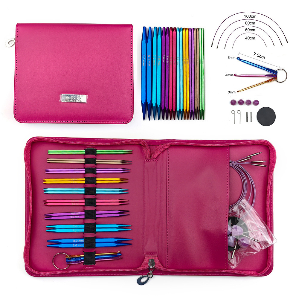 Herramientas de trenzado transfronterizas desmontables aguja de anillo de alúmina de color aguja de anillo cuadrada un conjunto de 9 paquetes