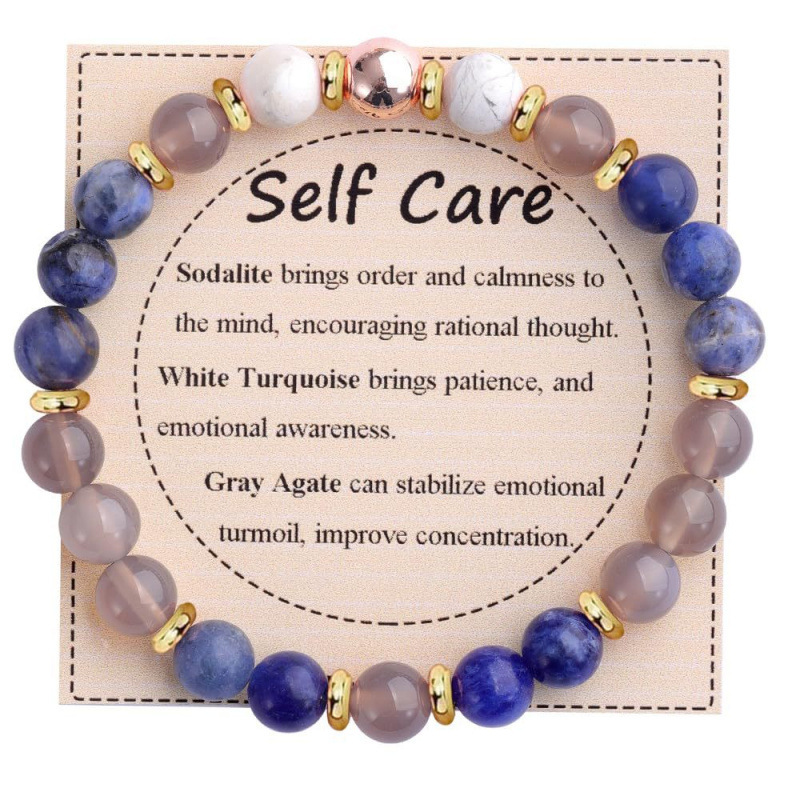 Women's Inspirational Bracelet Holiday Gift Balance Protection Bracelet Adjustable Natural Stone Crystal Women's Bracelet