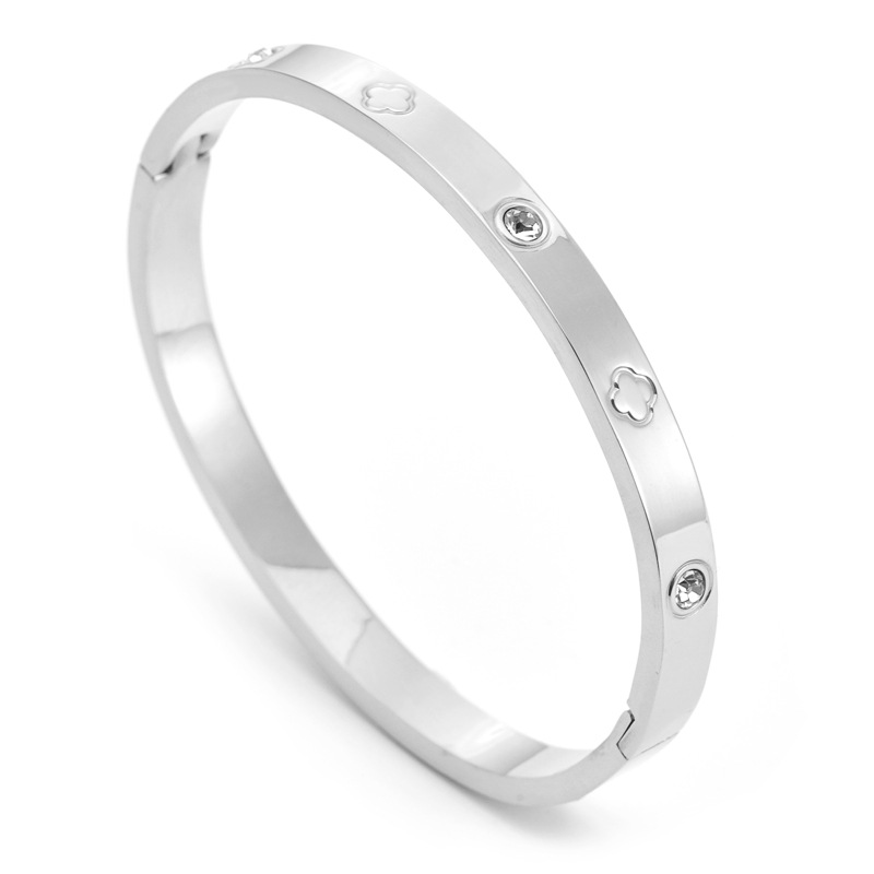 Pulsera mujer de alta calidad, acero de titanio, no se desvanece, joyería de diamantes de acero inoxidable, pulsera de diseño de nicho de moda