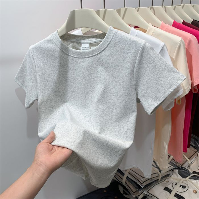 Casual Simple Versatile Korean Style Trendy Round Neck Regular Shoulder Short Sleeve T-Shirt for Women Fashion Lazy Ins Summer Top Casual Simple Versatile Korean Style Trendy Round Neck Regular Shoulder Short Sleeve T-Shirt for Women Fashion Lazy Ins Summer Top