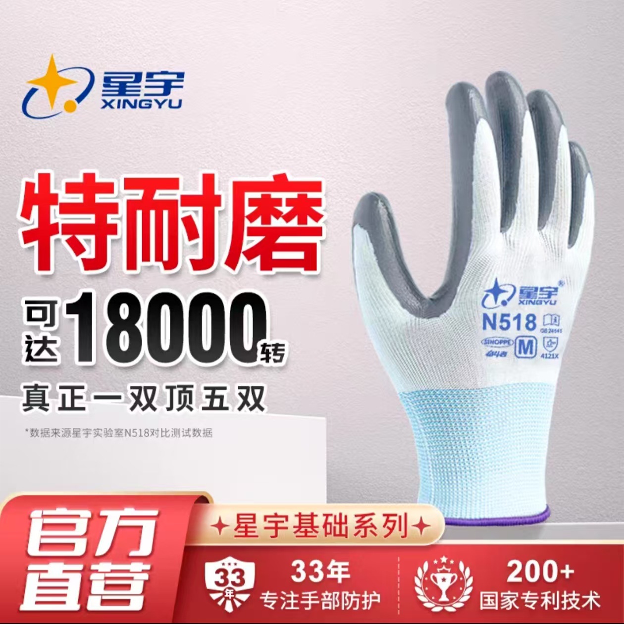Xingyu N518 guantes de protección laboral de nitrilo Xingyu guantes gruesos resistentes al desgaste, resistentes al aceite, antideslizantes, construcción de trabajo seco, reparación de automóviles, prevención de aceite image 8