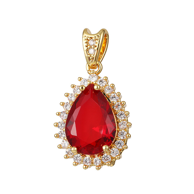 Joyas transfronterizas colgante de rubí esmeralda ligero de lujo accesorios de acero de titanio collar no decolor cadena clavícula