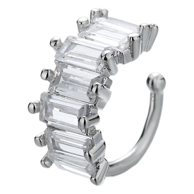 Цирконовый двухслойный зажим для ушей без ушных отверстий