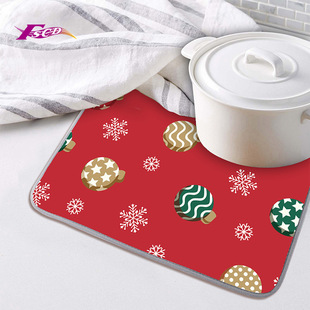 Cross-border Bathroom Drain Mat Kitchen Anti-scald Insulation Mat Household Dry Mat Placemat Christmas Washstand Absorbent Mat