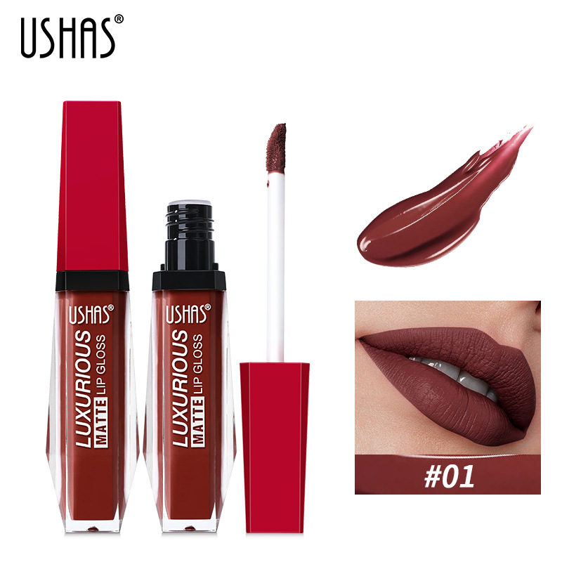 USHAS6 Farbe flüssiger Mund roter Lippenglanz für Frauen_voghion.com