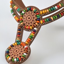 2025夏新款民族风女鞋鞋面复古手工串珠鞋辅料半成品外贸货源批发