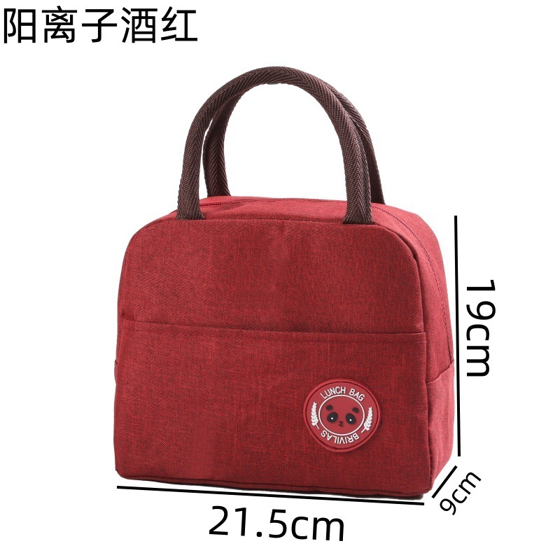 Bolsas de comidas etiquetadas transfronterizas bolsas de almuerzo de oficina portátiles bolsas de almuerzo de aislamiento térmico bolsas de almuerzo de tela Oxford