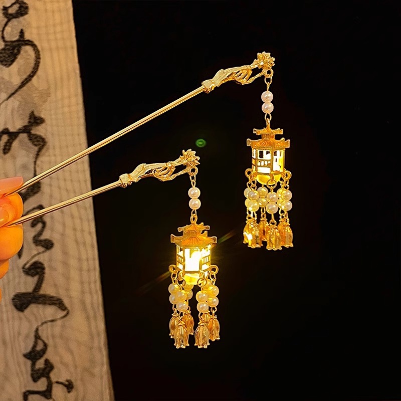 Palacio lámpara pinzas de cabello para niñas estilo antiguo cheongsam accesorios de ropa china pinzas de cabello de disco de alta sensibilidad a la fluidez paso de agitación pinzas de cabello