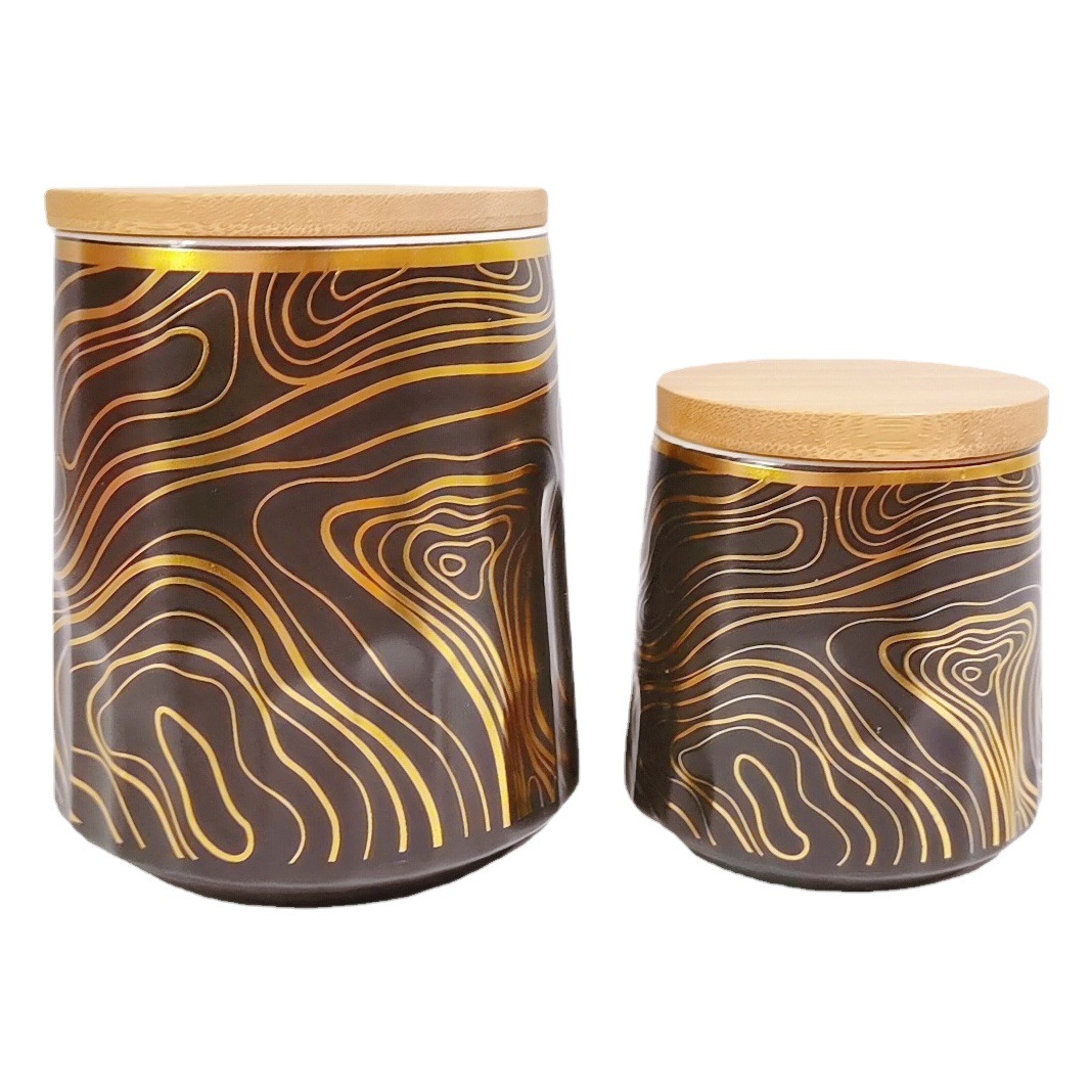 Oriente Medio exportación condimento tarro dedo cerámica sellado tarro multi-grano almacenamiento tarro café azúcar tarro de almacenamiento de alimentos tarro