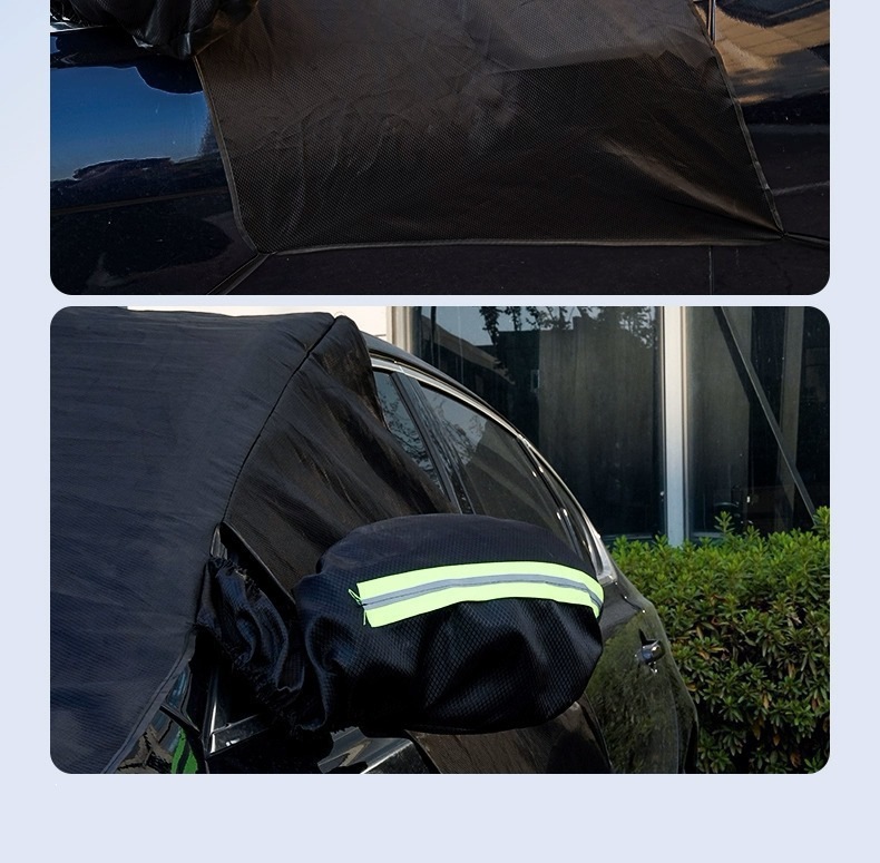 Car snow cover, front windshield cover made of thick Oxford fabric, winter car snow cover, anti-hail and anti-frost