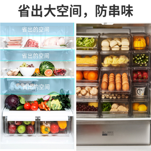 Refrigerator storage box drawer-type transparent pet vegetable and meat draining food rectangular crisper fruit freezing box