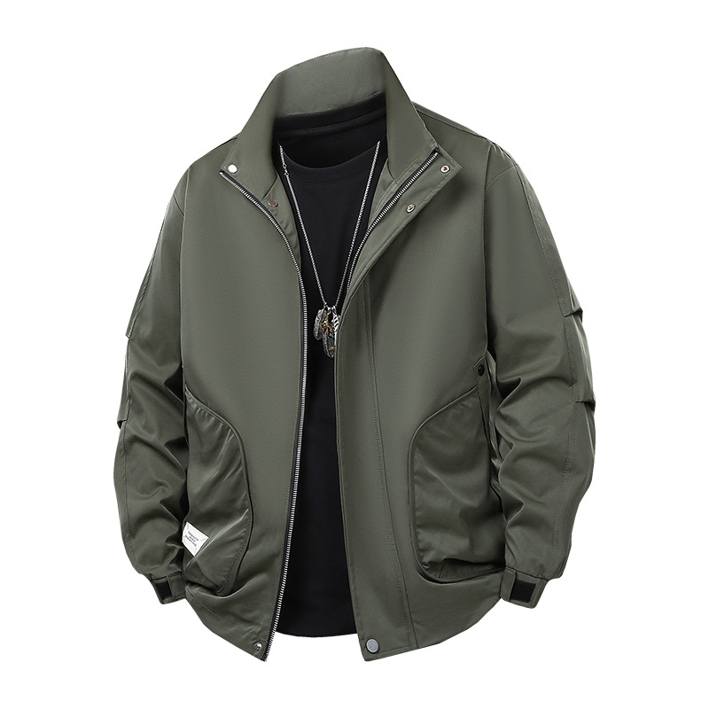 Transfronterizos chaqueta de tamaño extra hombre primavera y otoño 2025 nuevo chaqueta de trabajo para niños, ropa de asalto para hombres, marca de moda