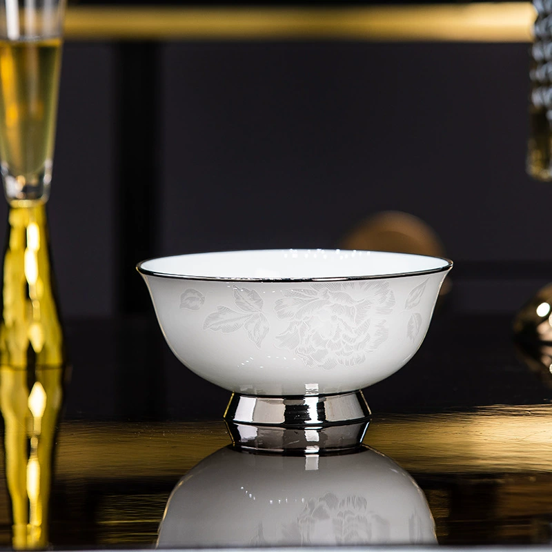 Jingdezhen bone porcelain tableware household European-style rice bowl noodle bowl ceramic dishes dish bowl soup bowl soup free combination petty bourgeois