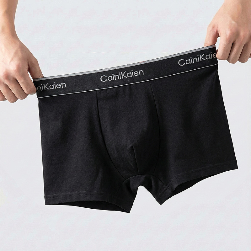 Boxer da uomo in modal di cotone traspirante, pantaloncini sottili da ragazzo in grafene, intimo con motivo a quattro angoli e confezione regalo._voghion.com