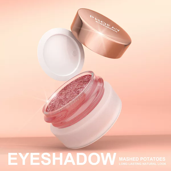 Cross-Border Foreign Trade Hot-Selling Phofay Mashed Potato Eyeshadow, Soft and Creamy Texture, Fine Shimmering Pink-Brown Tone, Wholesale Supply