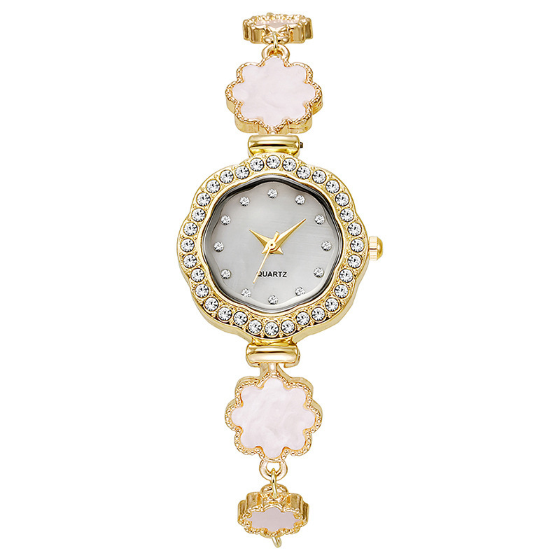 Reloj transfronterizo para estudiantes femeninas, girasol, diamantes, estilo universitario, decoración de esfera pequeña, pulsera perezosa