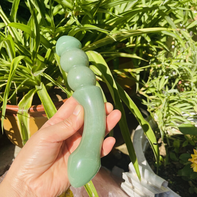 天然水晶绿东陵水晶按摩棒摆件 图 3