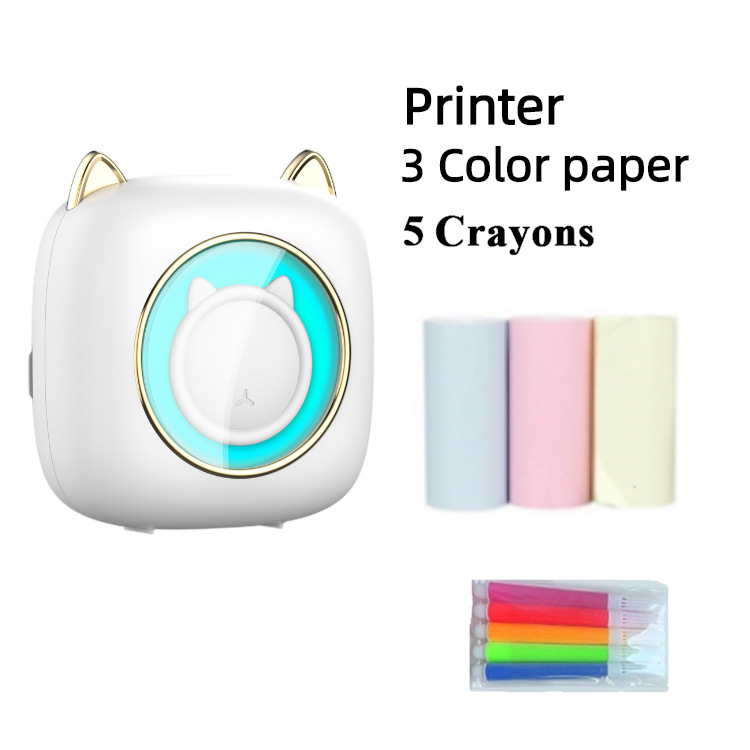 Nuevo C23 siete colores atmósfera respiración luz lámpara de escritorio mini portátil inalámbrico pregunta incorrecta impresora térmica de fotos