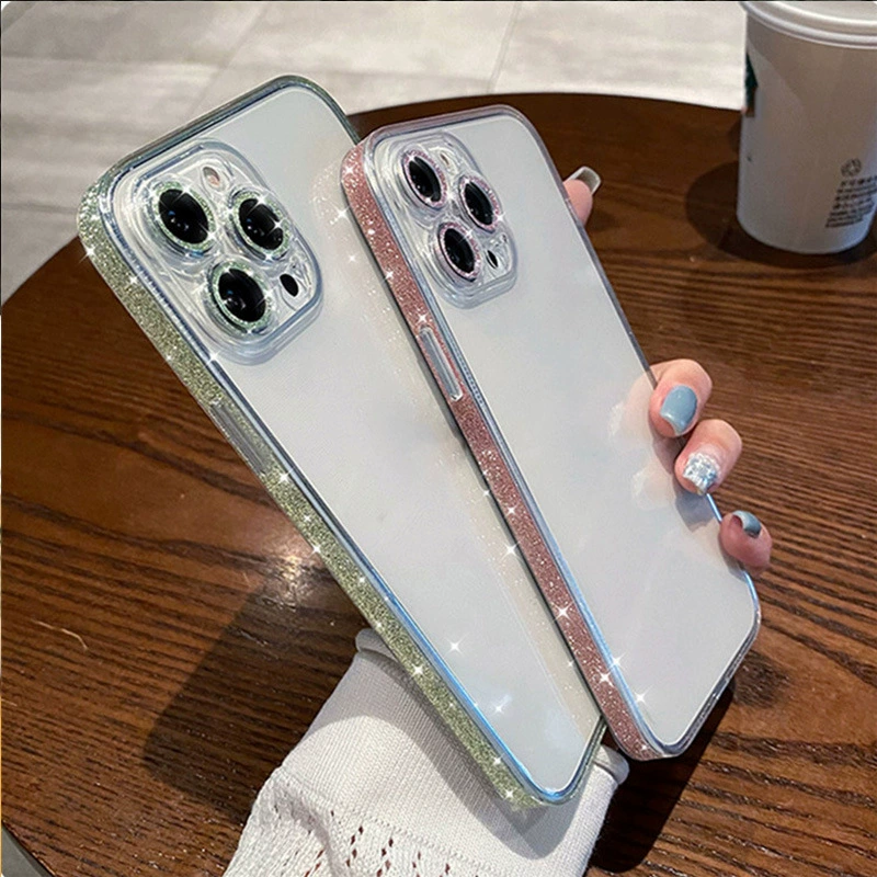 Новый флеш-порошок без ступенчатого стекла iphone13 тонкое отверстие 15 чехол для телефона Apple 16 защитный чехол через границу