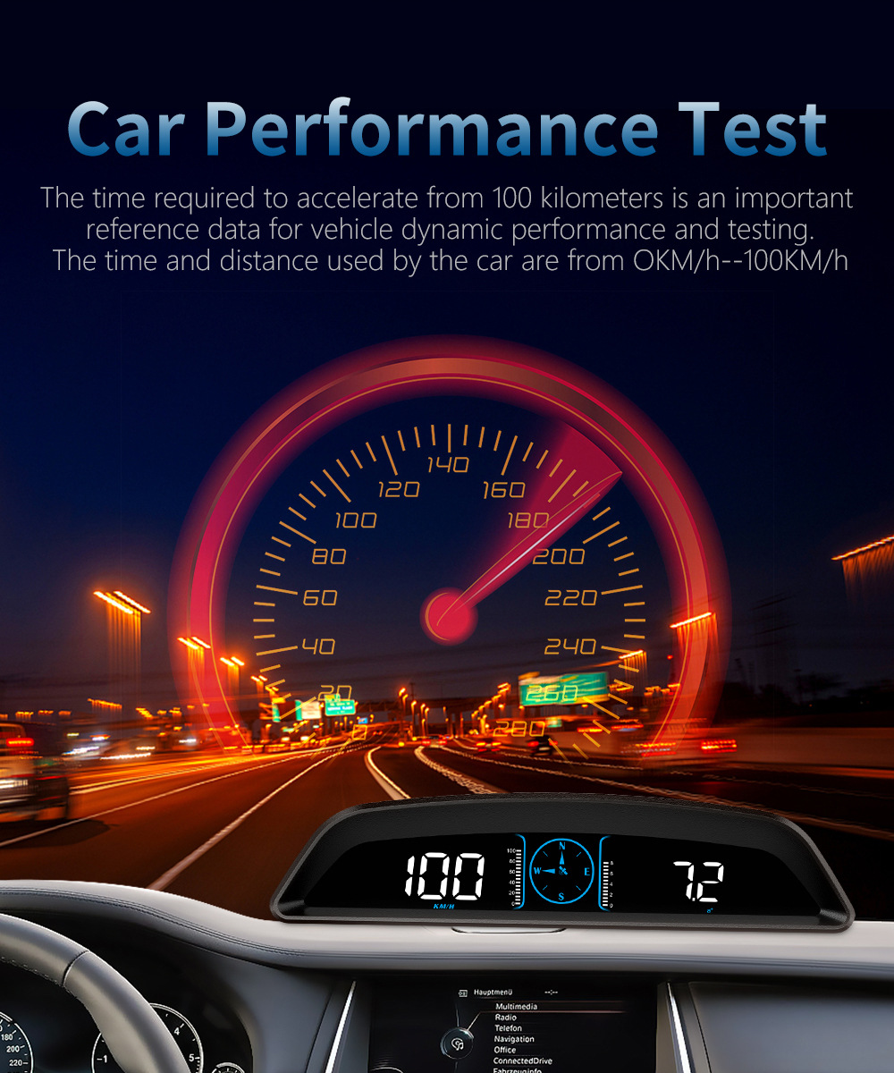 Car HUD Head-Up Display Dedicated GPS Tester Multifunctional Display Clock Smart Dashboard HD G3