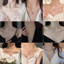 韩版小众设计感轻奢项链女ins风珍珠组合百搭时尚锁骨链高级感饰