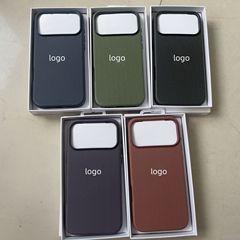 适用iphone17皮革17air纤维纹磁吸手机壳苹果17pro带动画magsafe