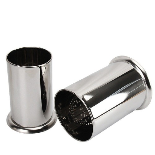 Stainless steel drain storage bucket thickened chopstick tube chopstick cage kitchen tableware spoon storage tube milk tea shop straw bucket