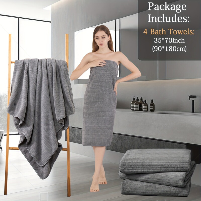 Cross-Border Extra-Large and Thick Coral Fleece Bath Towel, Absorbent and Quick-Drying, Household Use for Men and Women, Waffle Weave Soft Bath Skirt Cross-Border Extra-Large and Thick Coral Fleece Bath Towel, Absorbent and Quick-Drying, Household Use for Men and Women, Waffle Weave Soft Bath Skirt