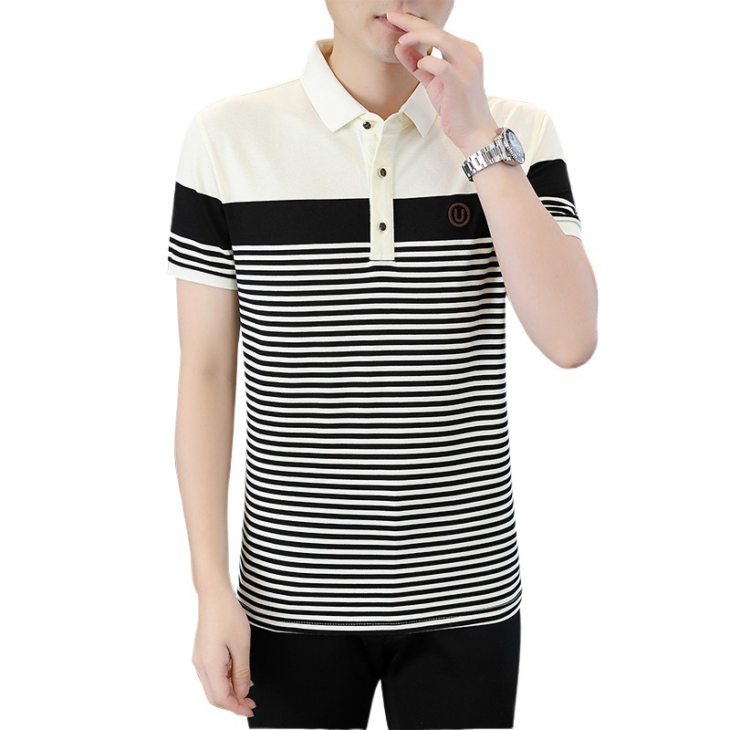Taobaoke-5081-P38-2024 Camisa POLO a rayas de alta calidad de verano Camiseta de manga corta para jóvenes-Verano 21