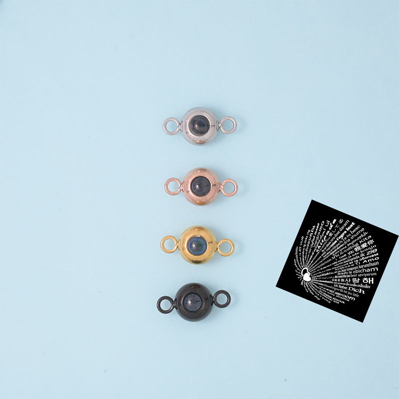 双吊空托投影石珠编织手绳专用100种语言我爱你饰品配件坠子吊坠