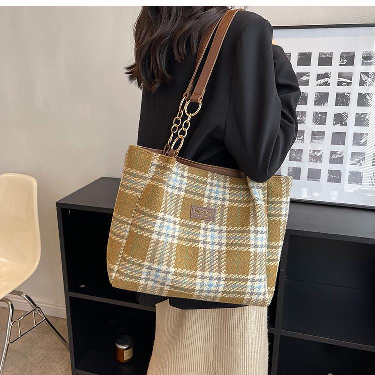 Femmes Mode Plaid Polyester Sac De Courses display picture 5