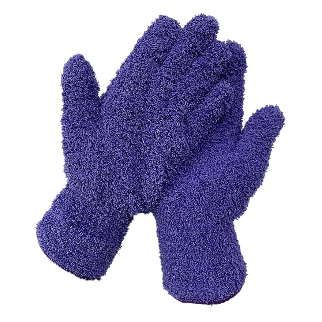Guantes de polvo de fibra ultra fina guantes de coral guantes de lavado de coche limpieza color sólido de cinco dedos del hogar absorbente guantes de pelo seco