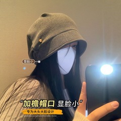 韩系冷帽女款秋冬大头围堆堆帽宽松显脸小百搭包头帽素颜月子帽
