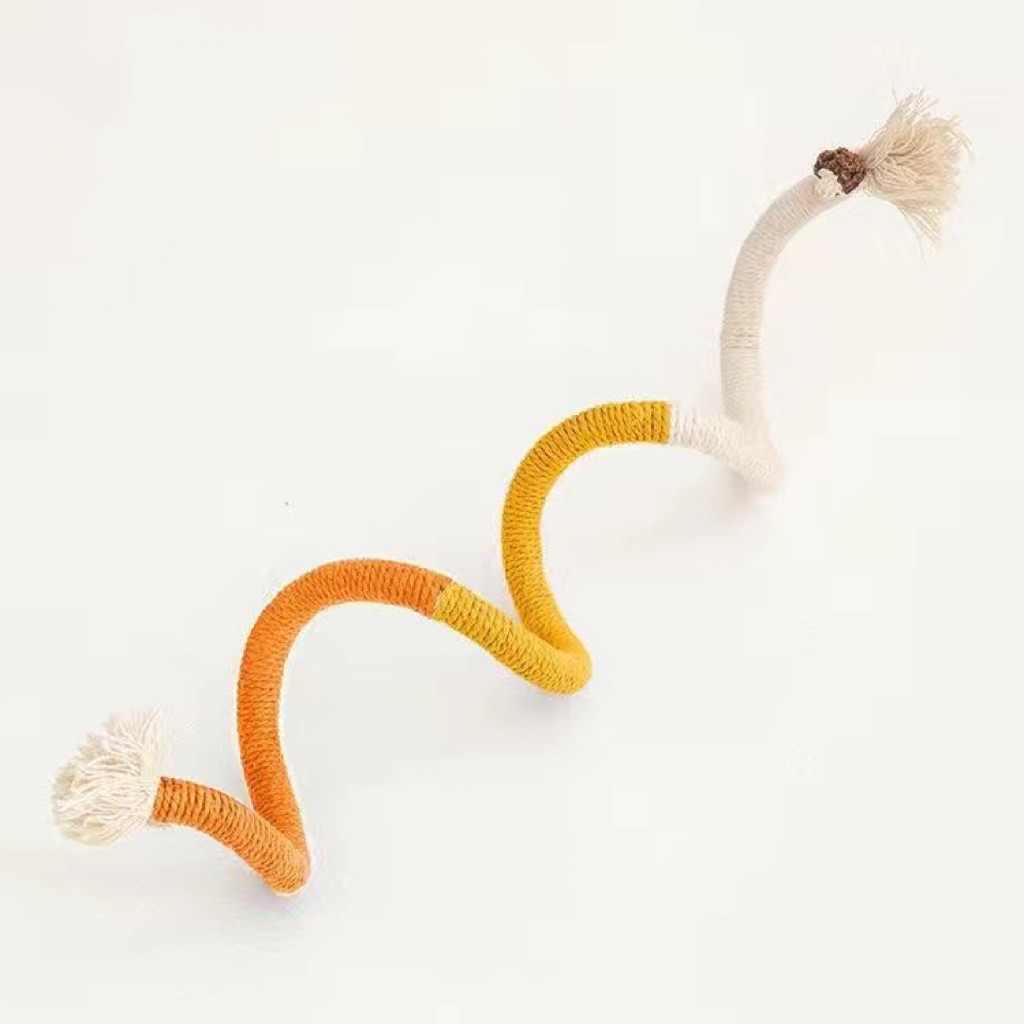 60cm 주황색 씹는 밧줄 고양이 놀리는 막대기 (곤충과 과일)