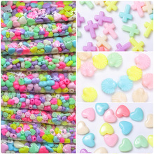 甜美马卡龙糖果色蝴蝶结星星爱心花朵散珠项链手机链手串diy材料