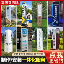 户外双面不锈钢立式导向指引景区指示牌商场停车场导视牌广告牌