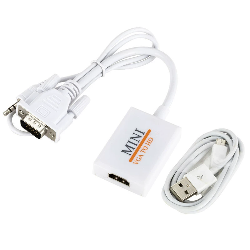VGA в HDMI преобразователь VGA в HDMI ротор соединение компьютер соединение ТВ дисплей HD ротор разъем