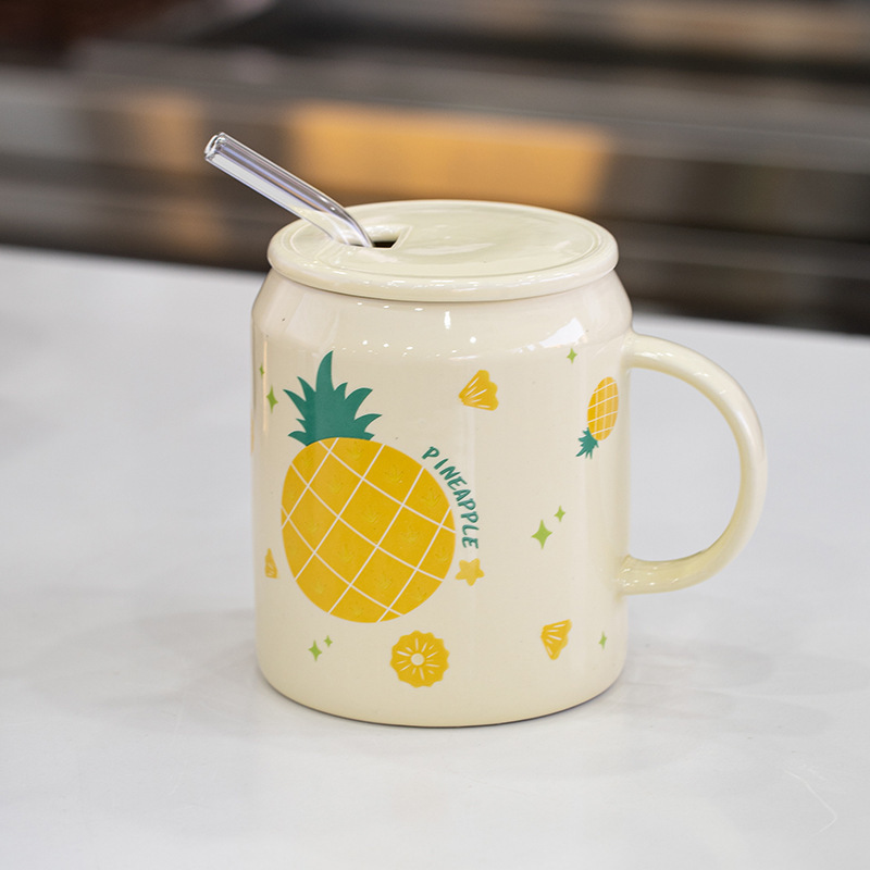 Creativo de paja taza cerámica fruta al por mayor ceremonia apertura regalo impresión publicidad logo agua