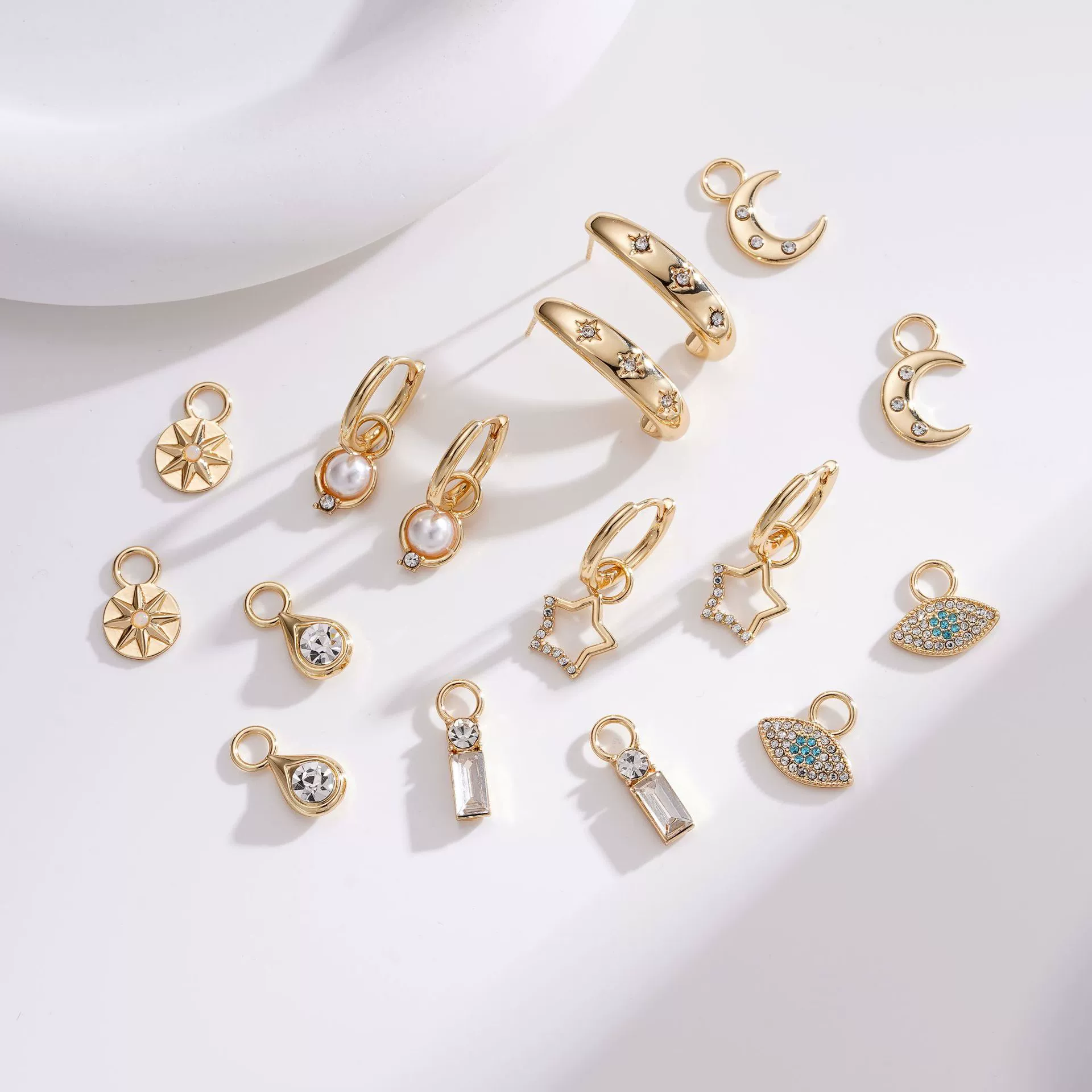 Серьги, набор, аксессуар, украшения, 7 пар,
