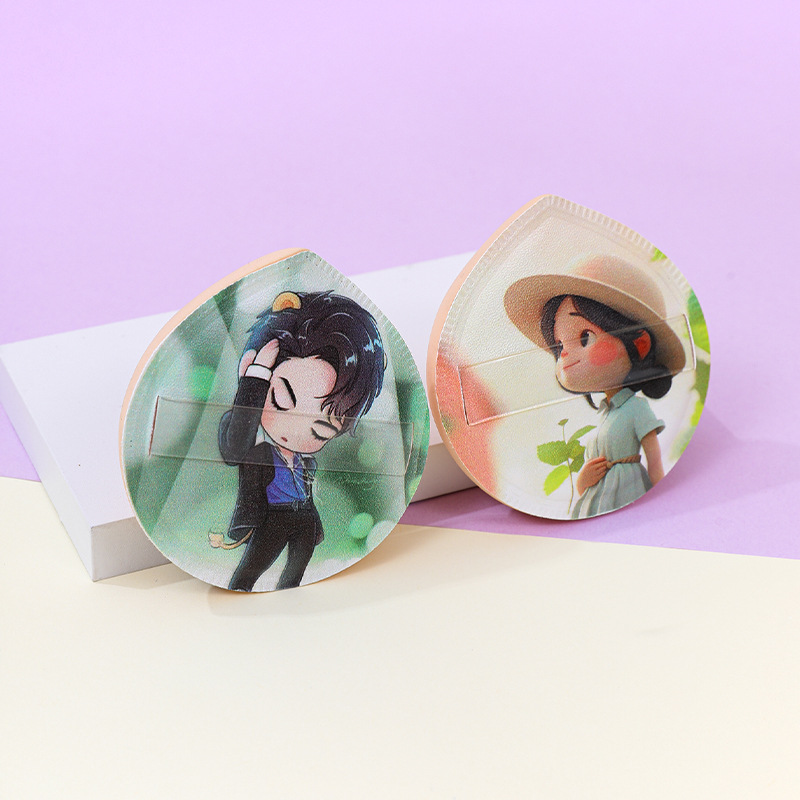 100 puntos de algodón de azúcar soplo Q bomba fábrica realista personalizado estilo lindo poliuretano maquillaje esponja impresión de cojín de aire