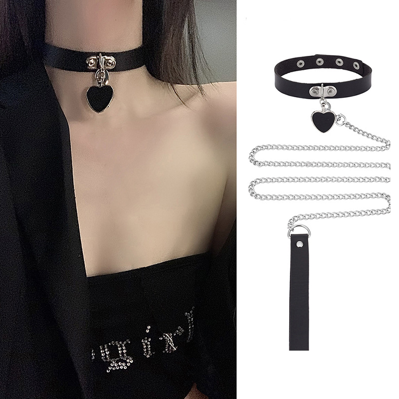 블랙 러브 칼라 견인 로프 조합