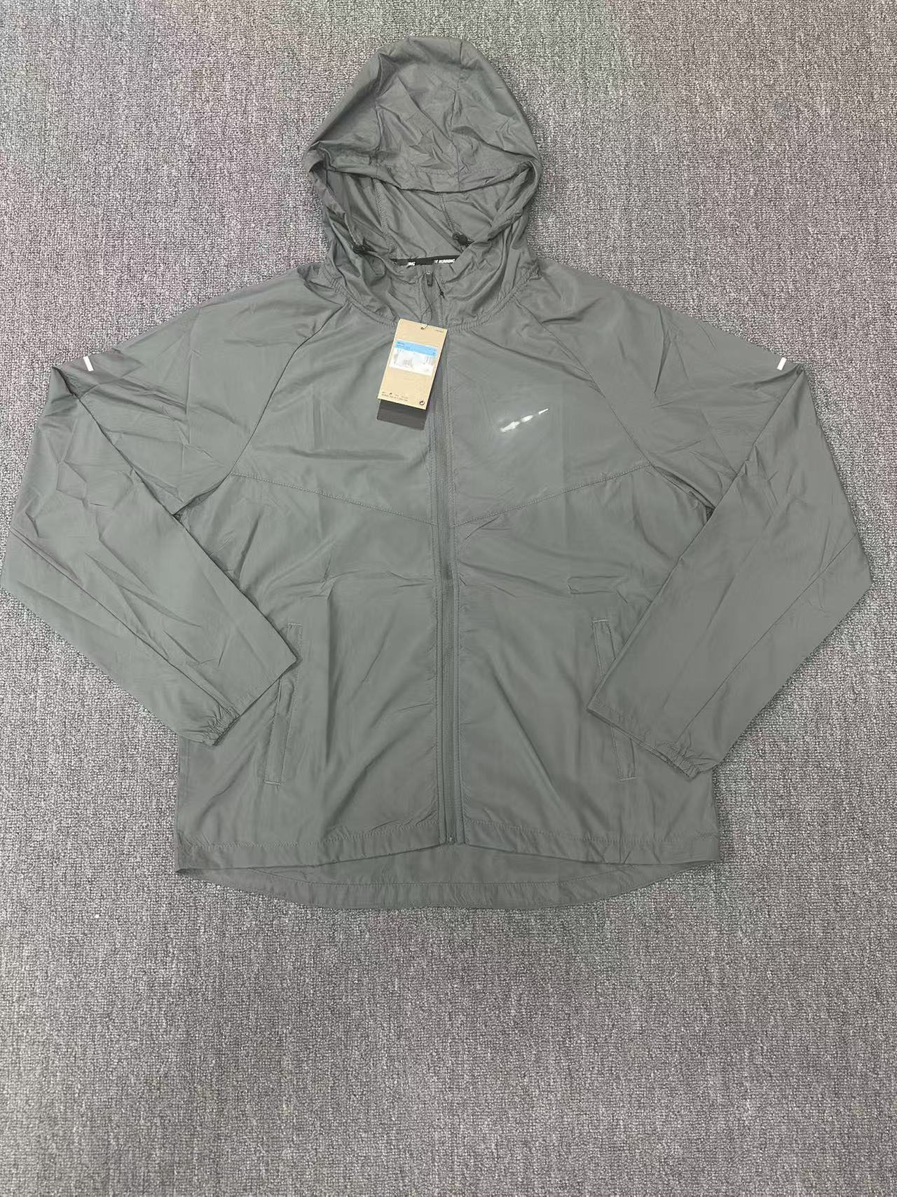 Nike Running Windbreaker Jacket Lightweight Grey