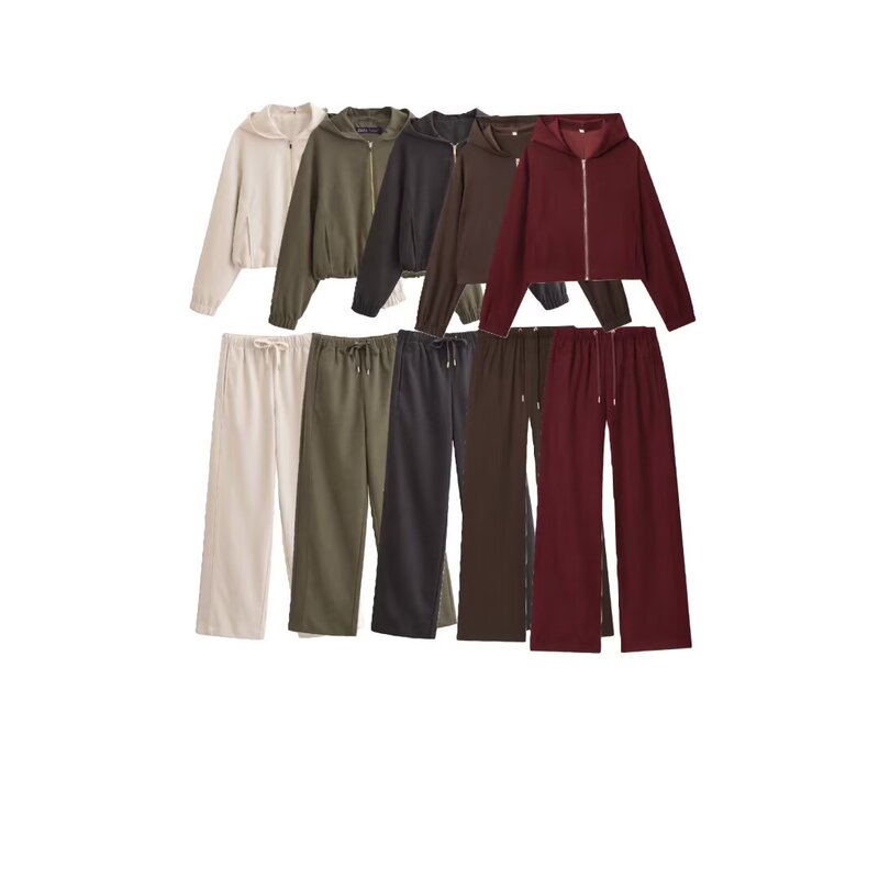 Aliexpress Wholesale Autumn New Hooded Bomber Jacket Coat High Waist Trousers Suit Women 8372261