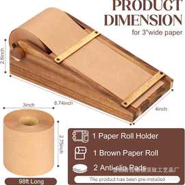 跨境木质线轴便签夹西餐厅菜单底座可撕卷纸分配器便利贴支架