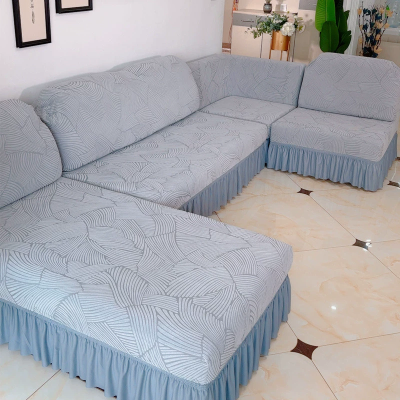 Крышка дивана все включено эластичная простота универсальная юбка, форма, три места и одна наложница, чехол дивана, ткань